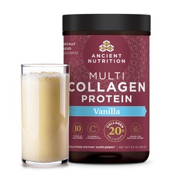 Forntida näring Collagen Peptides Powder, Multi Collagen Protein, Kvinnor & Män, Vitamin C, Probiotika, Hydrolyserad Collagen, Stöder Hud, Joints, Gut Health, Vanilla, 24 Servings