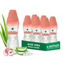 Aloe vera juice (Peach smaksatt) med större chunky ren aloe pulp (6 Packs) Växtbaserad juice bra för hydrering och innehåller stor aloe massa. Det är hälsosamt för vuxna och barn