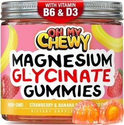Center-Filled Magnesium Glycinate Gummies 400MG - Hög Absorption för barn, tonåringar och vuxna - Tillägg för sömn, lugn och muskelavkoppling med B6 & D3 - Gluten Free & Vegan Friendly - 120 greve