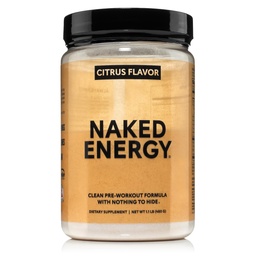 NAKED Citrus Energy - Citrus Flavored Clean Pre Workout Supplement för män och kvinnor, Vegan Friendly, No Added Sweeteners, Colors or Flavors - 30 portioner