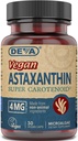 DEVA Nutrition Vitamins Astaxanthin 4mg, Vegan, tillverkad av Haematococcus Pluvialis Microalgae, 30 kapslar, 2-Pack