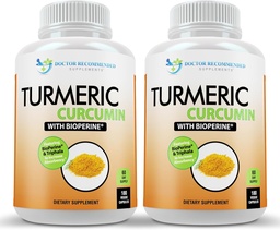 Gurkmeja Curcumin Supplement - 2250mg / d - Veggie Caps - 95% Curcuminoids med Black Pepper Extract (Bioperine) - 750mg kapslar - 100% organisk - Mest kraftfull gurkmeja (Pack av 2)