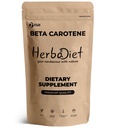 Beta Carotene 10% Vitamin A 25000 IE Powder | Immun System Support, Antioxidant Supplement | Kartenoider för Hälsosam Vision, Ögon & Hud | 100% Naturlig Betakaroten (1,76 oz - 50 gram)