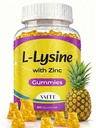 L Lysine Gummies 1000mg med Zink - Stöder hud, läpp, Vegan, Gluten Free, 60 Chewable L-Lysine för vuxna, vitaminer Tissue Health & Immune System, Amino Acid & Complex Supplements, icke-GMO