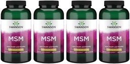 Swanson MSM - Essential Minerals Promoting Mobility & Joint Health Support - Hjälper till att upprätthålla Connective Tissue Health inklusive brosk, Collagen och hår - (240 kapslar, 1000mg varje) 4 Pack