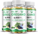 Naturens levande olja av Oregano med Black Seed Oil, 2 i 1 Oregano Supplement för immunhälsa, behåller högkoncentrerad karvacrol & Thymoquinone, Non-GMO, 3 Pack