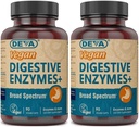 Deva Vegan Vitamins Digestive Enzymes Plus Supplement - En unik blandning av enzymer och örter - 90 kapslar (Pack of 2) paket kan variera