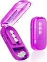 Pill Cutter för flera piller, justerbar Pill Splitter, Pill Cutter Splitter för små och små piller, Pill Cutters för små eller stora piller med Sharp Blade- Purple