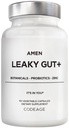 Amen Leaky Gut Supplement - Avancerad Formel med Bioavailable L Glutamine, Zink, Turmeric, DGL Licorice Root - Marshmallow Root - Probiotics & Fermented Prebiotics - Vegan, Non-GMO - 90 kapslar